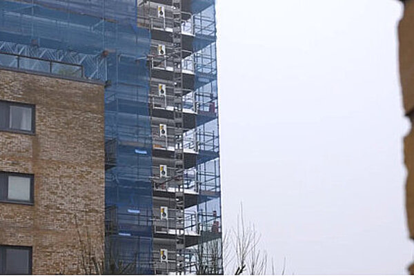 Scaffolded Building
